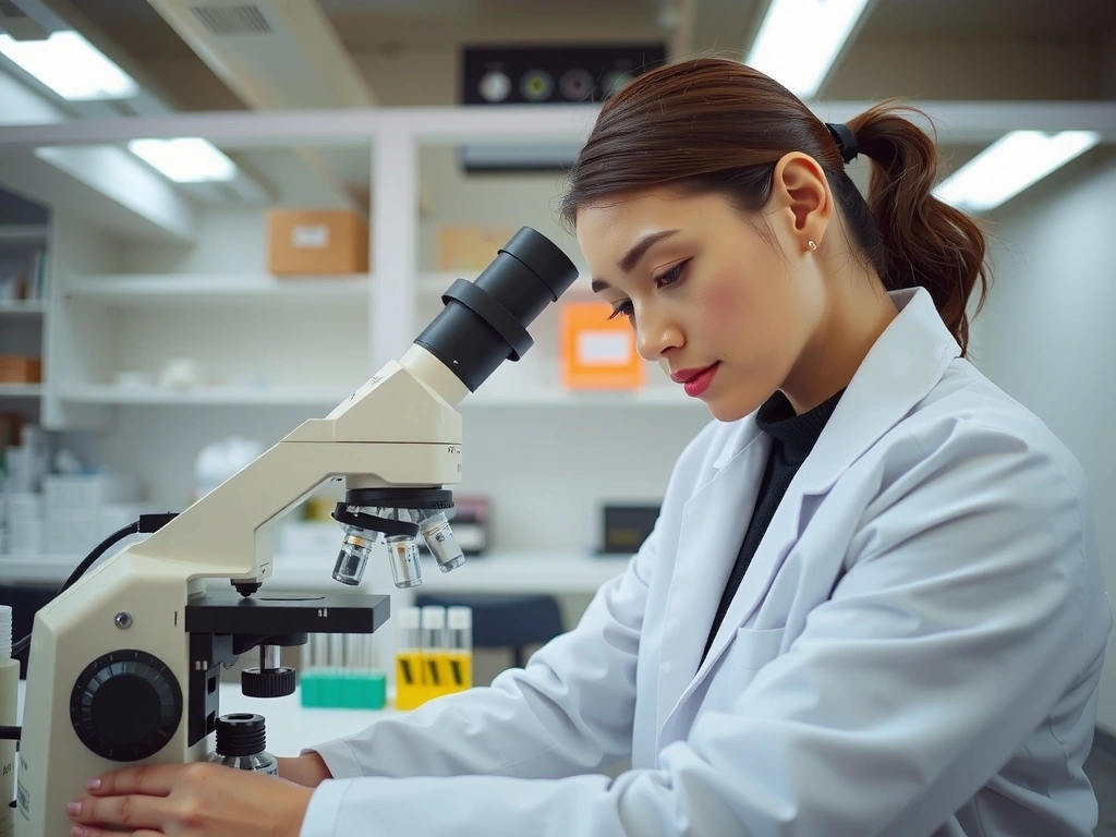 Scientist examining botanical extracts in a lab