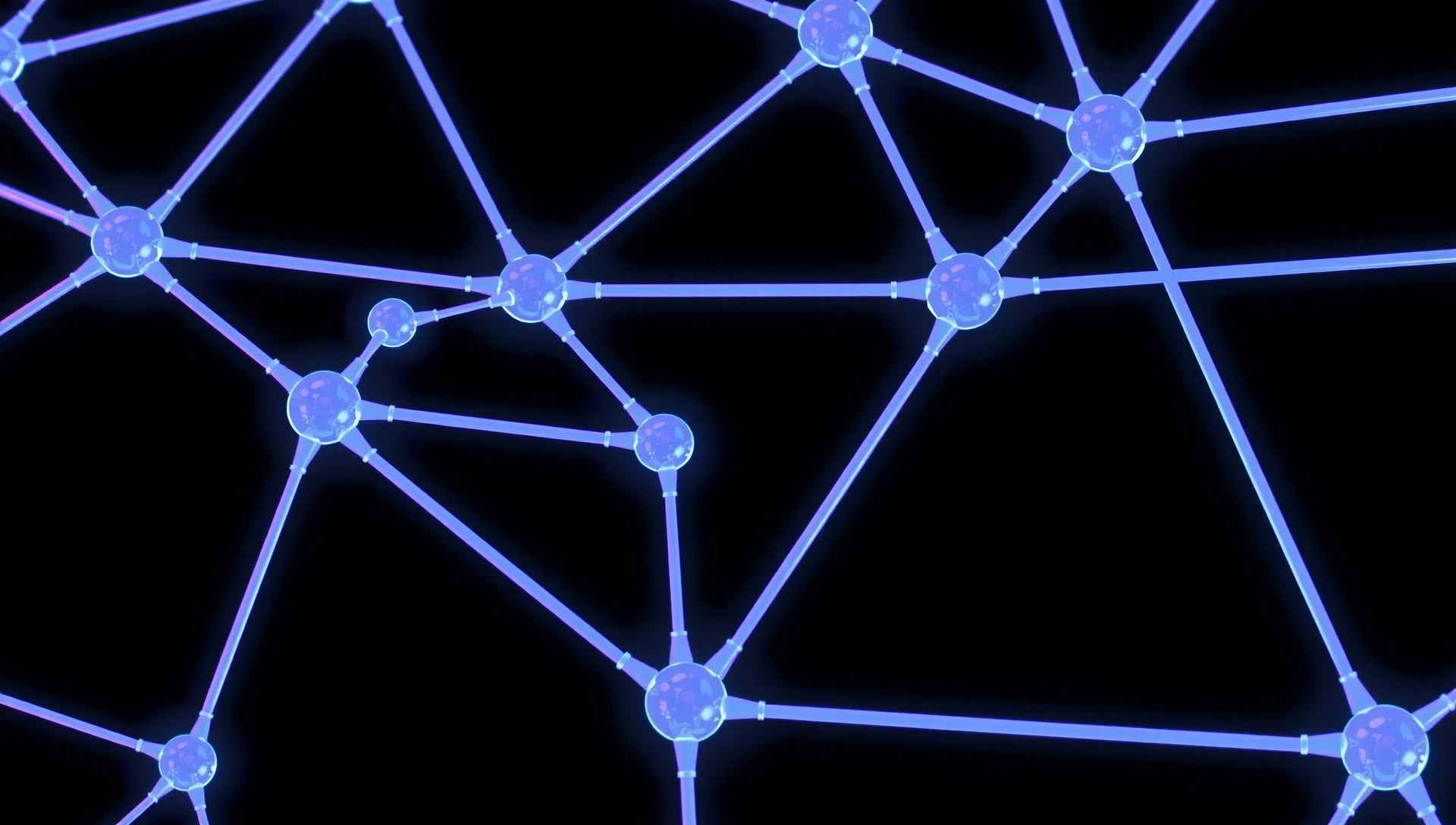 Abstract network connections with glowing nodes