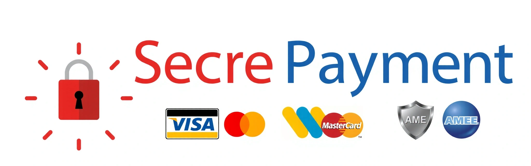 Security lock icon and credit card symbols